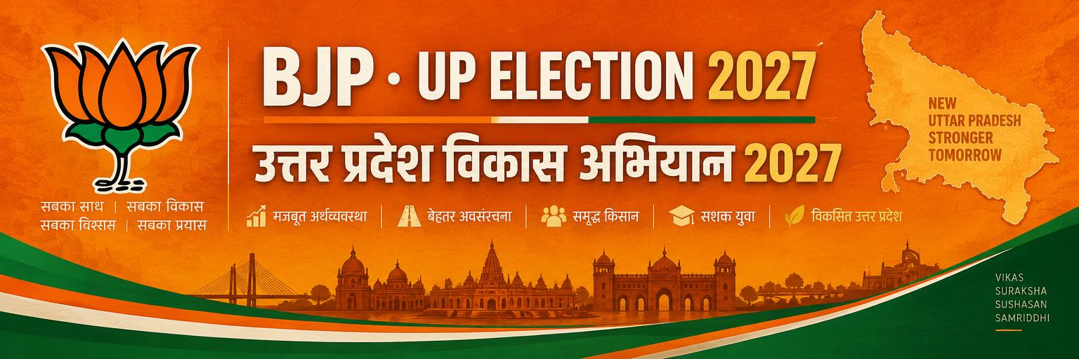 BJP Uttar Pradesh Election 2027 campaign banner